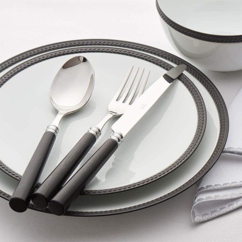 Cuillère à dessert Marat bois noir | Cuillère élégante pour desserts
